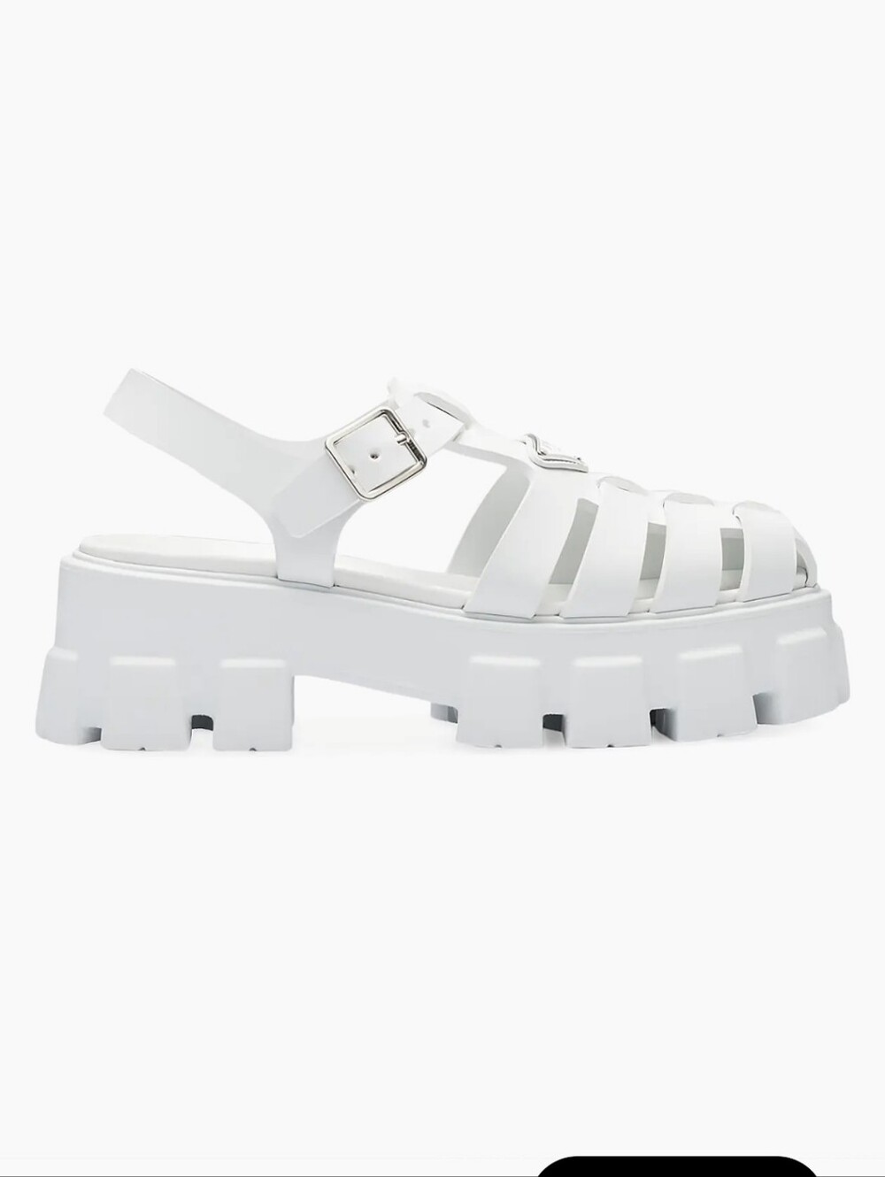 PRADA MONOLITH WOMEN'S WHITE CHUNKY SANDALS SIZE 10/40 EXCELLENT - Picture 9 of 10
